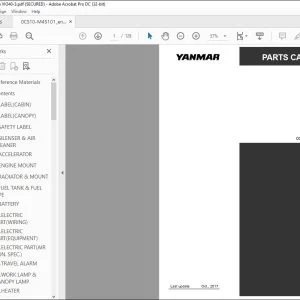 YANMAR VIO40-3 EXCAVATOR CRAWLER BACKHOE PARTS CATALOG MANUAL 0CS10-M45101EN - PDF DOWNLOAD