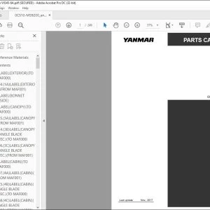 YANMAR VIO45-6A EXCAVATOR CRAWLER BACKHOE PARTS CATALOG MANUAL 0CS10-M59200EN - PDF DOWNLOAD