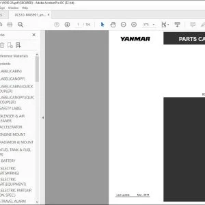 YANMAR VIO50-2A EXCAVATOR CRAWLER BACKHOE PARTS CATALOG MANUAL 0CS10-M43901EN - PDF DOWNLOAD