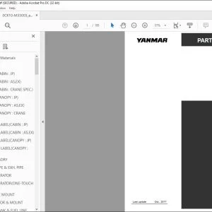 YANMAR VIO70 EXCAVATOR CRAWLER BACKHOE PARTS CATALOG MANUAL 0CK10-M33003EN - PDF DOWNLOAD