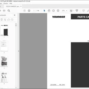 YANMAR VIO75 EXCAVATOR CRAWLER BACKHOE PARTS CATALOG MANUAL 0CS10-M40201EN - PDF DOWNLOAD