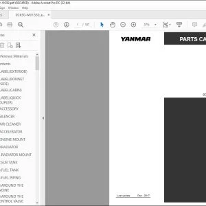 YANMAR VIO82 EXCAVATOR CRAWLER BACKHOE PARTS CATALOG MANUAL 0CK50-M01330EN - PDF DOWNLOAD