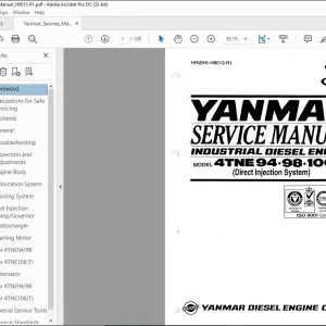 Yanmar 4TNE94.98.106(T) Diesel Engine Service Manual - PDF DOWNLOAD