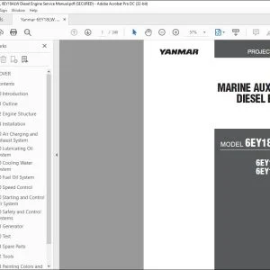 Yanmar 6EY18LW,6EY18ALW SERIES MARINE AUXILIARY DIESEL ENGINE SERVICE MANUAL - PDF DOWNLOAD