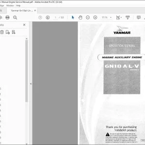 Yanmar 6N18(A)L-V SERIES MARINE AUXILIARY OPERATION MANUAL - PDF DOWNLOAD