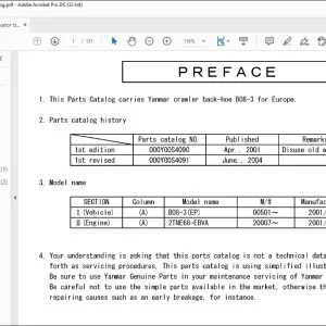 Yanmar B03-3 EUROPE EXCAVATOR CRAWLER BACKHOE PARTS MANUAL - PDF DOWNLOAD