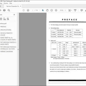 Yanmar B05 EXCAVATOR CRAWLER BACKHOE PARTS MANUAL - PDF DOWNLOAD