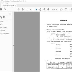 Yanmar B12-B17 EXCAVATOR CRAWLER BACKHOE PARTS MANUAL - PDF DOWNLOAD