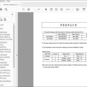 Yanmar B1U-1 EXCAVATOR CRAWLER BACKHOE PARTS MANUAL - PDF DOWNLOAD