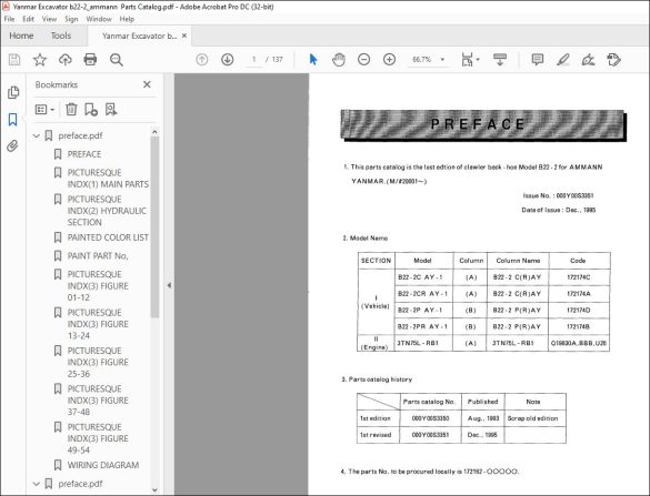 Yanmar B22-2 EXCAVATOR CRAWLER BACKHOE PARTS MANUAL 000Y00S3351 - PDF ...