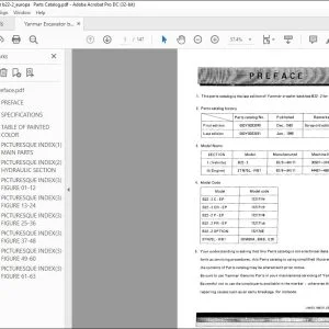 Yanmar B22-2 EXCAVATOR CRAWLER BACKHOE PARTS MANUAL - PDF DOWNLOAD