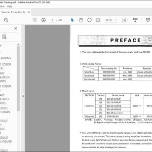 Yanmar B22-2B CRAWLER BACKHOE EXCAVATOR PARTS MANUAL - PDF DOWNLOAD