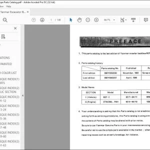 Yanmar B27-2 EXCAVATOR CRAWLER BACKHOE PARTS MANUAL - PDF DOWNLOAD