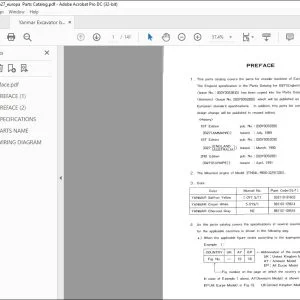Yanmar B27 EUROPE EXCAVATOR CRAWLER BACKHOE PARTS MANUAL - PDF DOWNLOAD