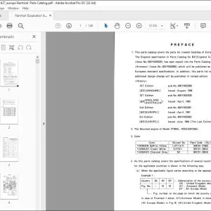 Yanmar B37 EUROPE EXCAVATOR CRAWLER BACKHOE PARTS MANUAL - PDF DOWNLOAD