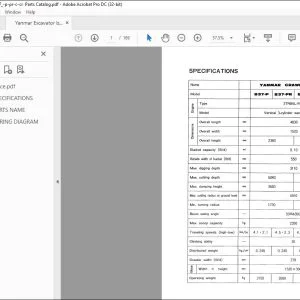 Yanmar B37-P B37-PR B37-C B37-CR EXCAVATOR CRAWLER BACKHOE PARTS MANUAL - PDF DOWNLOAD
