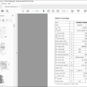Yanmar B50-P(R) B50-C(R) EXCAVATOR CRAWLER BACKHOE PARTS MANUAL - PDF DOWNLOAD