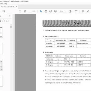 Yanmar B50W & B50W-1 EXCAVATOR CRAWLER BACKHOE PARTS MANUAL - PDF DOWNLOAD