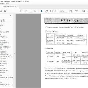 Yanmar B6U & B6U-1 EXCAVATOR CRAWLER BACKHOE PARTS MANUAL - PDF DOWNLOAD