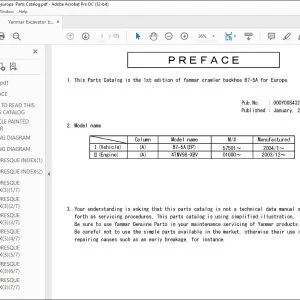 Yanmar B7-5A EUROPE EXCAVATOR CRAWLER BACKHOE PARTS MANUAL 000Y00S4320 - PDF DOWNLOAD