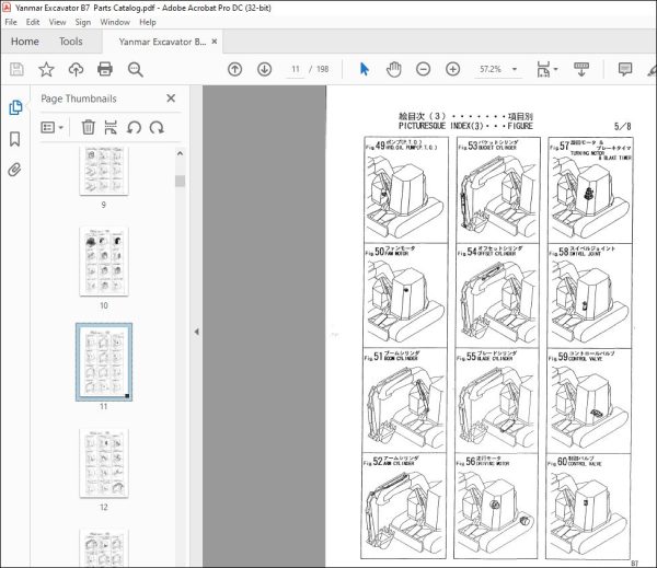 Yanmar B7 EXCAVATOR CRAWLER BACKHOE PARTS MANUAL - PDF DOWNLOAD ...