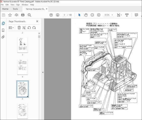 Yanmar B7 EXCAVATOR CRAWLER BACKHOE PARTS MANUAL - PDF DOWNLOAD ...