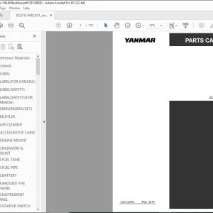 Yanmar CBL40 EXCAVATOR BACKHOE LOADER PARTS MANUAL 0CS10-M42301EN - PDF DOWNLOAD