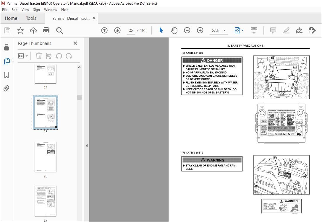 Yanmar EB3100 DIESEL TRACTOR OPERATOR'S MANUAL - PDF DOWNLOAD ...