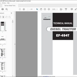 Yanmar EF-494T EXCAVATOR DIESEL TRACTOR TECHNICAL MANUAL - PDF DOWNLOAD