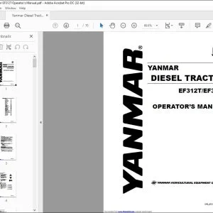 Yanmar EF312TEF352T DIESEL TRACTOR OPERATOR'S MANUAL - PDF DOWNLOAD