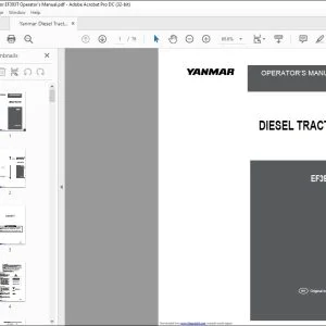 Yanmar EF393T DIESEL TRACTOR OPERATOR'S MANUAL - PDF DOWNLOAD
