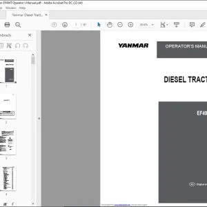 Yanmar EF494T DIESEL TRACTOR OPERATOR'S MANUAL - PDF DOWNLOAD