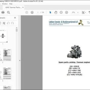 Yanmar Engines (A)=4JH2E (B)=4JH2-TE (C)=4JH2-THE (D)=4JH2-DTE (E)=4JH2-UTE(B) Spare Parts Catalog Manual - PDF DOWNLOAD