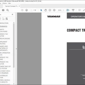 Yanmar LX410-450-490 COMPACT TRACTOR OPERATOR'S MANUAL - PDF DOWNLOAD