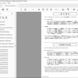 Yanmar SV08 EXCAVATOR CRAWLER BACKHOE PARTS MANUAL - PDF DOWNLOAD