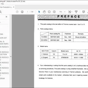 Yanmar VIO10 EXCAVATOR CRAWLER BACKHOE PARTS MANUAL - PDF DOWNLOAD