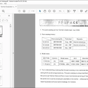 Yanmar VIO20 EXCAVATOR CRAWLER BACKHOE PARTS MANUAL - PDF DOWNLOAD