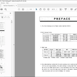 Yanmar Vio15-2 EXCAVATOR CRAWLER BACKHOE PARTS MANUAL - PDF DOWNLOAD