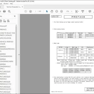 Yanmar Vio30-2 EXCAVATOR BACK-HOE PARTS MANUAL - PDF DOWNLOAD