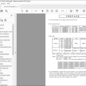Yanmar Vio35-2 EXCAVATOR CRAWLER BACKHOE PARTS MANUAL - PDF DOWNLOAD