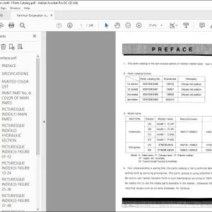 Yanmar Vio40-1 CRAWLER BACKHOE EXCAVATOR PARTS MANUAL - PDF DOWNLOAD