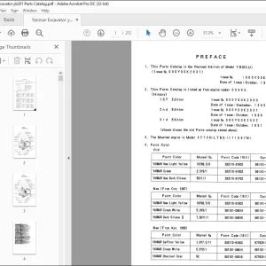 Yanmar YB201 EXCAVATOR CRAWLER BACKHOE PARTS MANUAL - PDF DOWNLOAD