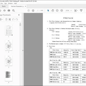 Yanmar YB201U EXCAVATOR REVISED EDITION OF MODEL PARTS MANUAL - PDF DOWNLOAD