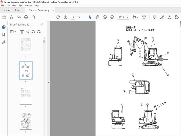 Yanmar Yb U Yb Uz B B Excavator Crawler Backhoe Parts Manual Pdf Download