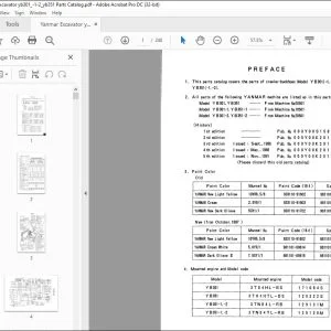 Yanmar YB301-1 YB301-2 YB351-1 YB351-2 EXCAVATOR CRAWLER BACKHOE PARTS MANUAL - PDF DOWNLOAD