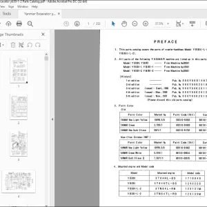 Yanmar YB301-1 YB301-2 YB351-1 YB351-2 EXCAVATOR CRAWLER BACKHOE PARTS MANUAL - PDF DOWNLOAD