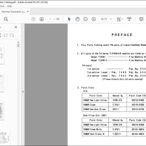 Yanmar YB401 YB401-2 EXCAVATOR CRAWLER BACKHOE PARTS MANUAL - PDF DOWNLOAD