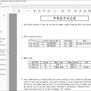 Yanmar b12-3 EXCAVATOR CRAWLER BACKHOE PARTS MANUAL - PDF DOWNLOAD