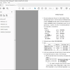Yanmar b22 EXCAVATOR CRAWLER BACKHOE PARTS MANUAL - PDF DOWNLOAD
