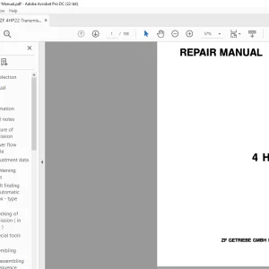 ZF 4HP-22 Transmission Repair Manual - PDF DOWNLOAD
